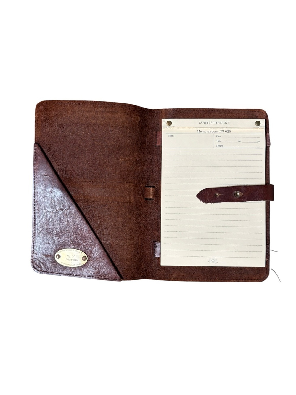 Vintage Rustic Leather Old World Scholar Cottage Study Writing Portfolio - Picture 6 of 7